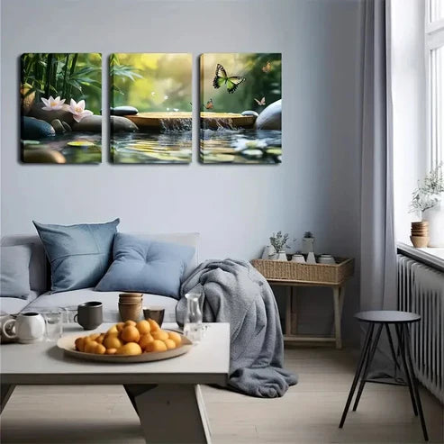 3pcs float and play on the water butterfly Wall Art Set Canvas Unframed - High Quality Print 100% Australian Made Wall Canvas