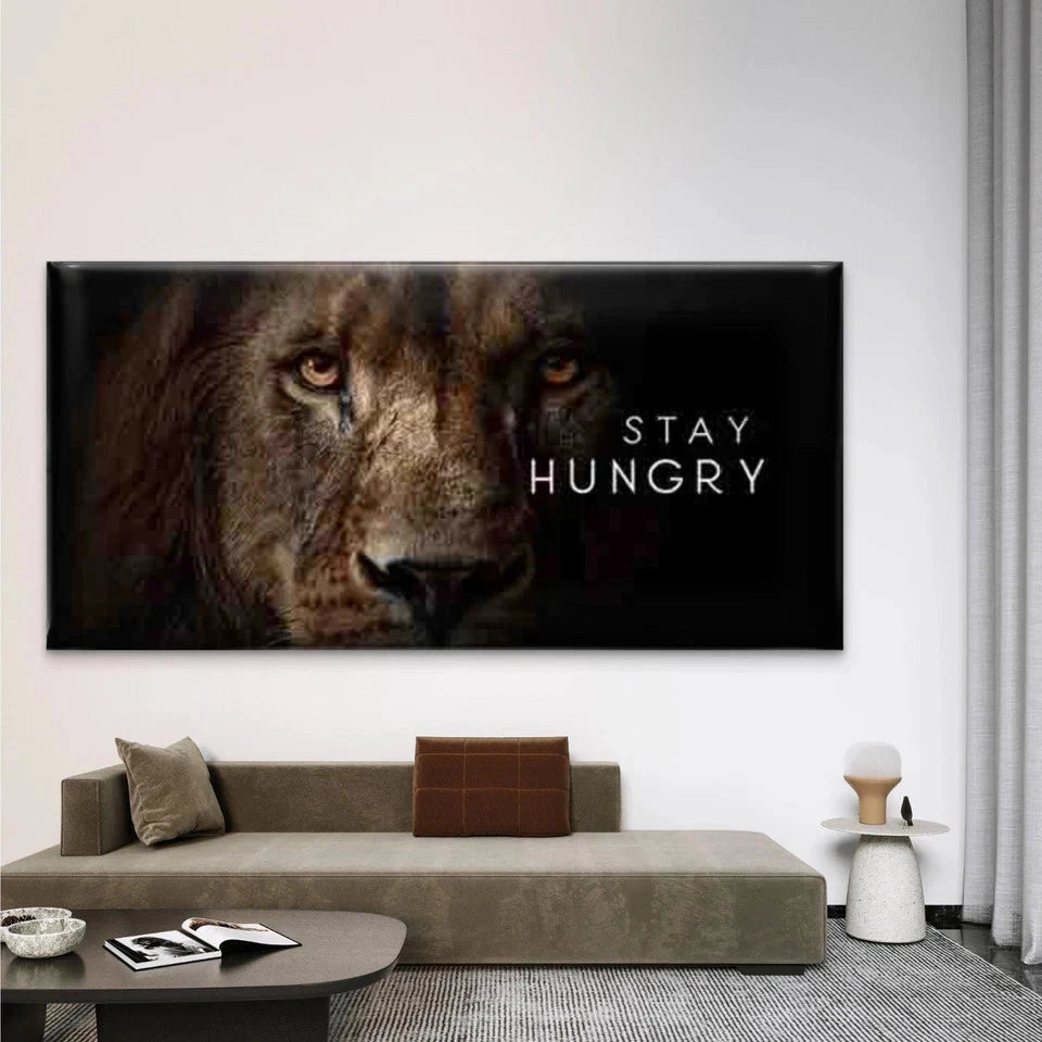 Inspirational Lion Wall Art Canvas Office Home Room Framed 120x60cm
