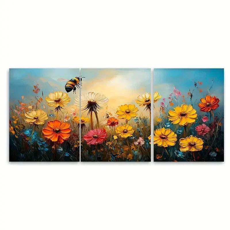 3pcs Dandelion Flowers KI Wall Art Set Canvas Framed 40x60cm - High Quality Print 100% Australian Made Wall Canvas Ready to Hang - Bella Home Decor