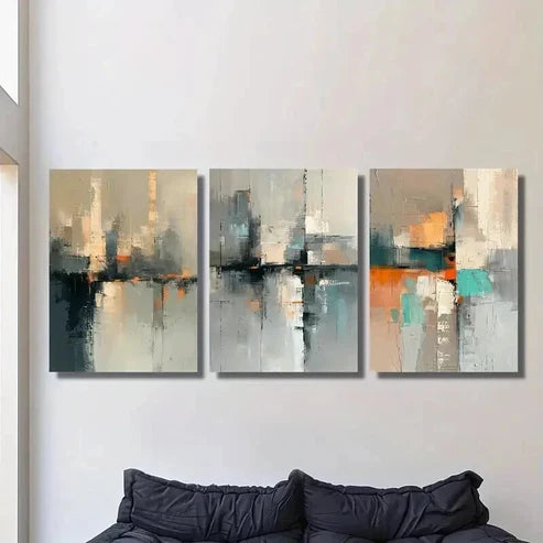 3pcs Minimalist Urban Cityscape Landscape Wall Art Canvas Unframed - High Quality Print 100% Australian Made Wall Canvas