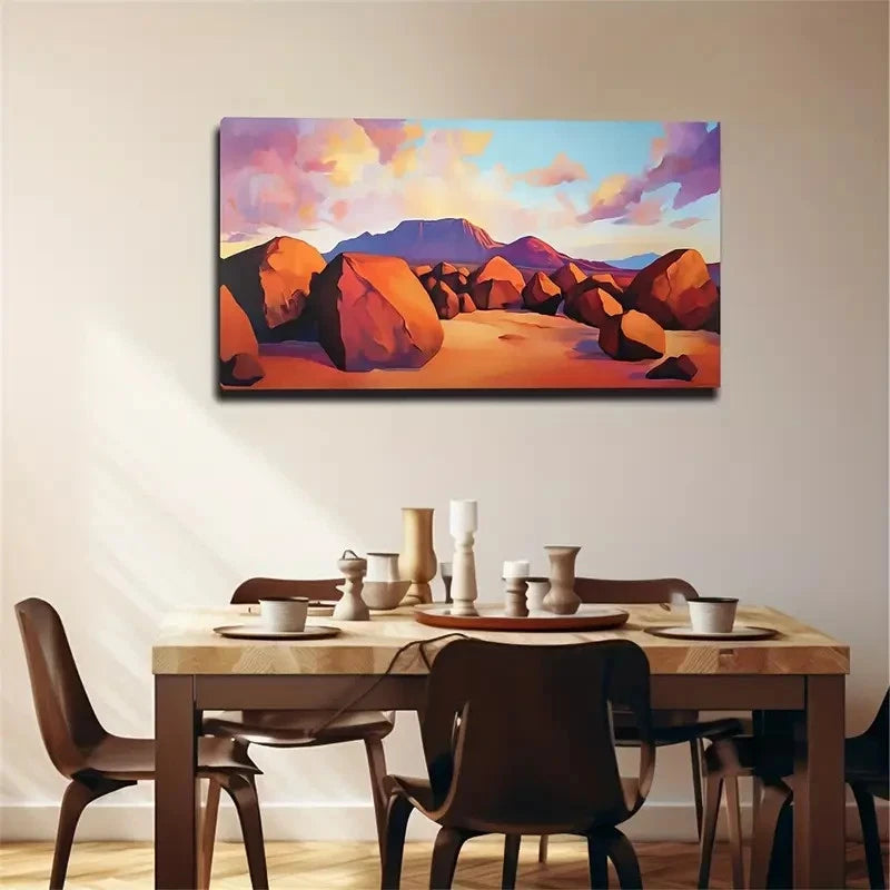 Stones In The Desert Wall Art Canvas Office Home Room Framed 120x60cm
