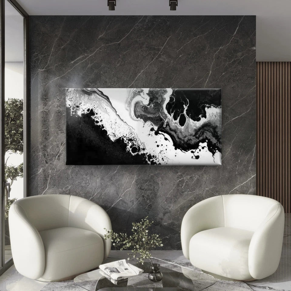 Featuring a Striking Abstract Wall Art Canvas Office Home Room Framed 120x60cm