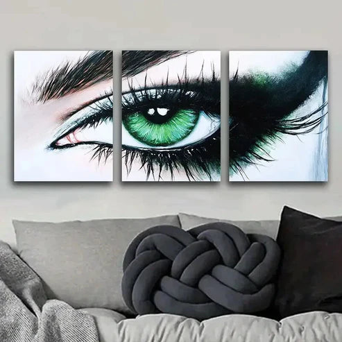 3pcs Eye Gaze Painting Colorful Sharpe Perfect Wall Art Set Canvas Unframed - High Quality Print 100% Australian Made Wall Canvas