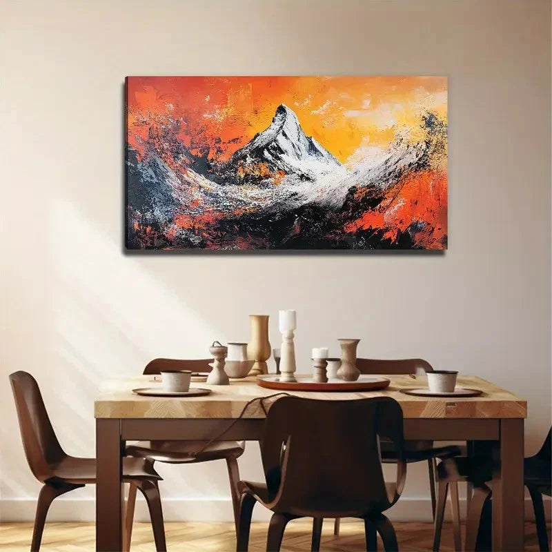 Majestic Snowy Mountain Wall Art Canvas Office Home Room Framed 120x60cm