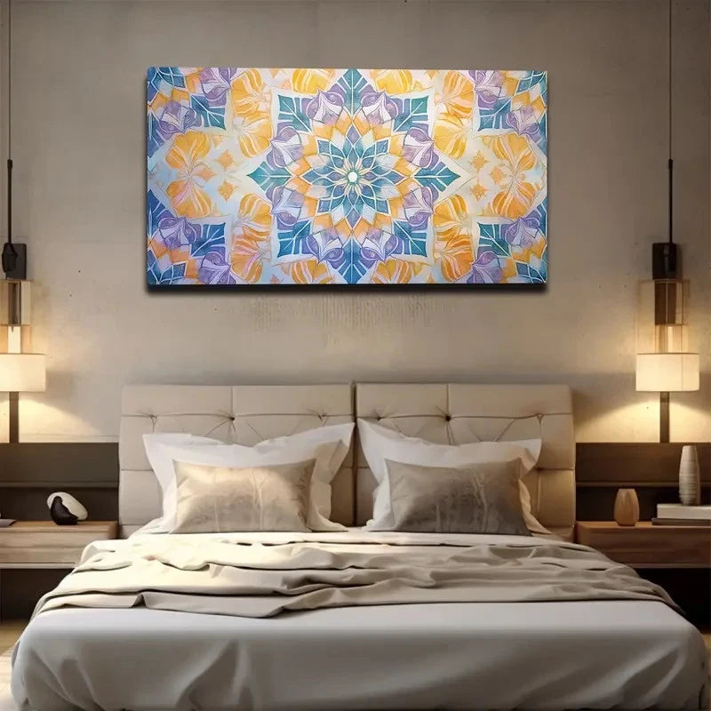 Bohemian Modern Abstract Wall Art Canvas Office Home Room Framed 120x60cm