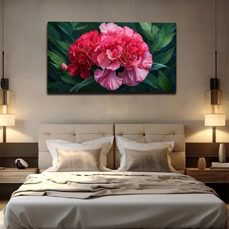 Modern Bohemian Floral Wall Art Canvas Office Home Room Framed 120x60cm