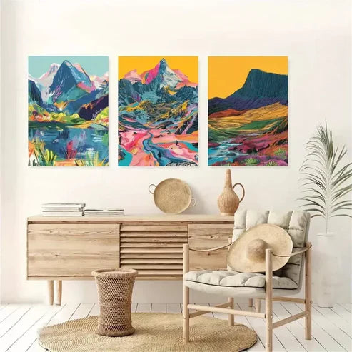 3pcs Elegant Cader Idris Yr Wyddfa Pen y Fan Canvas Unframed - High Quality Print 100% Australian Made Wall Canvas