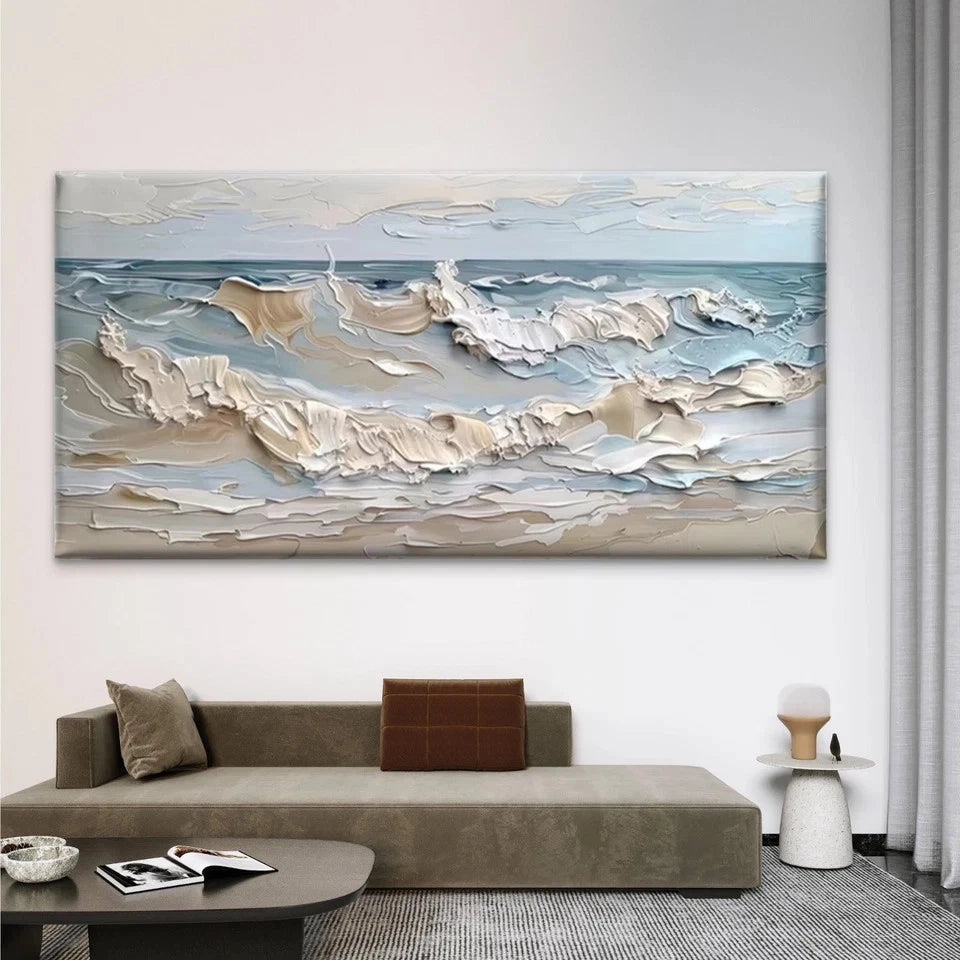 Ocean Waves Seascape Wall Art Canvas Office Home Room Framed 120x60cm