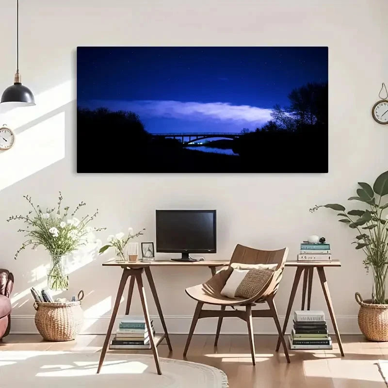 Sky Cloud Front Landscape Wall Art Canvas Office Home Room Framed 120x60cm