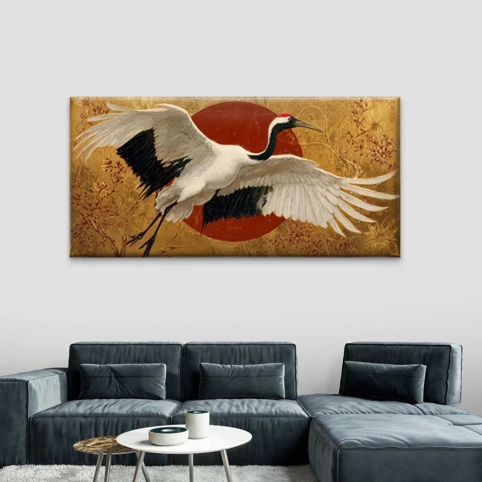 Rising Sun and Floral Patterns Wall Art Canvas Office Home Room Framed 120x60cm