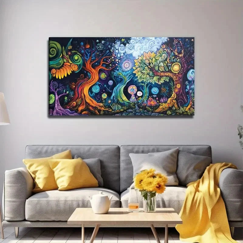 Magic Woods Modern Landscape Wall Art Canvas Office Home Room Framed 120x60cm