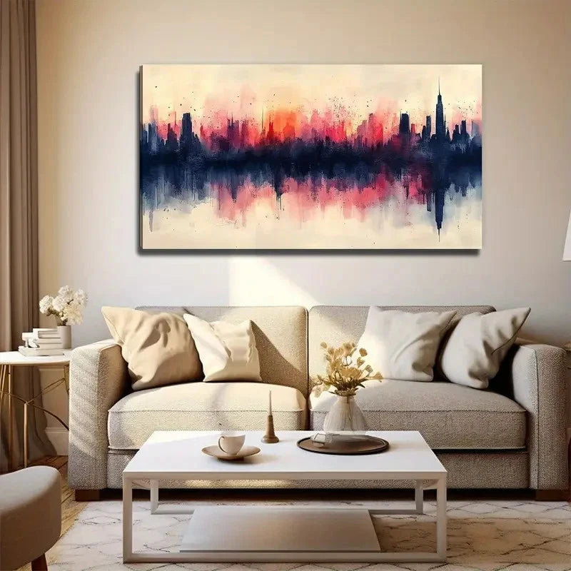Modern Cityscape Perfect Wall Art Canvas Office Home Room Framed 120x60cm