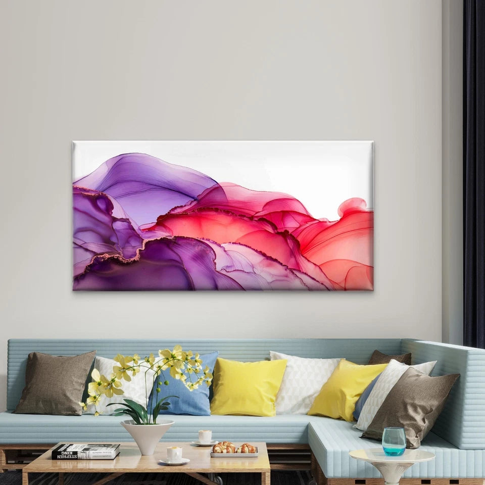 Alcohol Ink Splash Abstract Art Wall Art Canvas Office Home Room Framed 120x60cm - Bella Home Decor