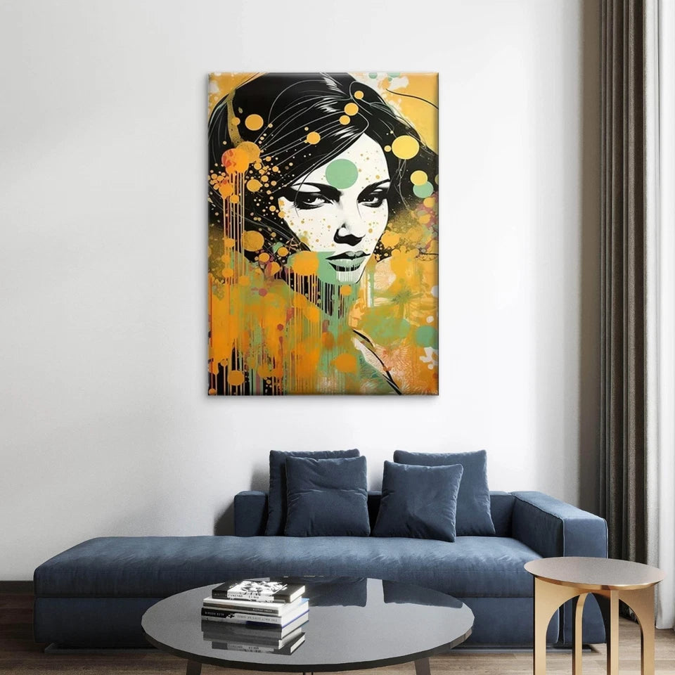 Urban Pop Art Woman 40x60cm Metal Print Ready to Hang