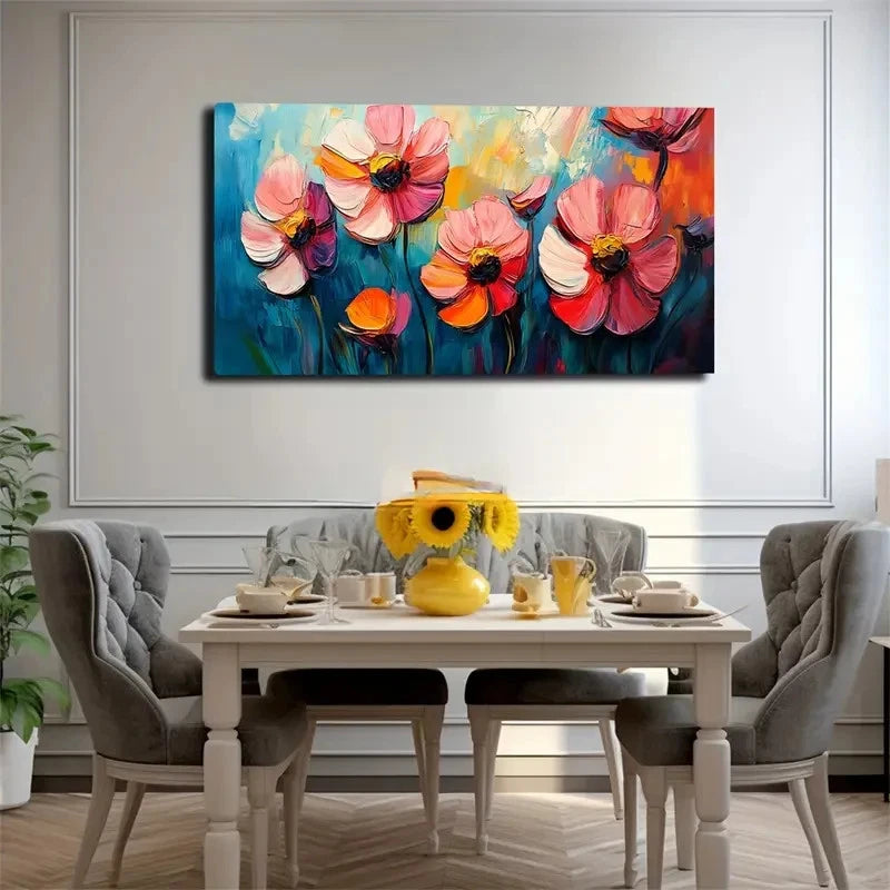 Abstract Watercolor Vibrant Wall Art Canvas Office Home Room Framed 120x60cm