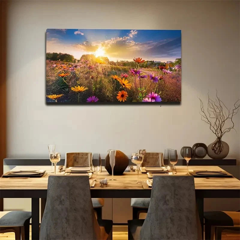 Blooming Wild Chrysanthemum Wall Art Canvas Office Home Room Framed 120x60cm