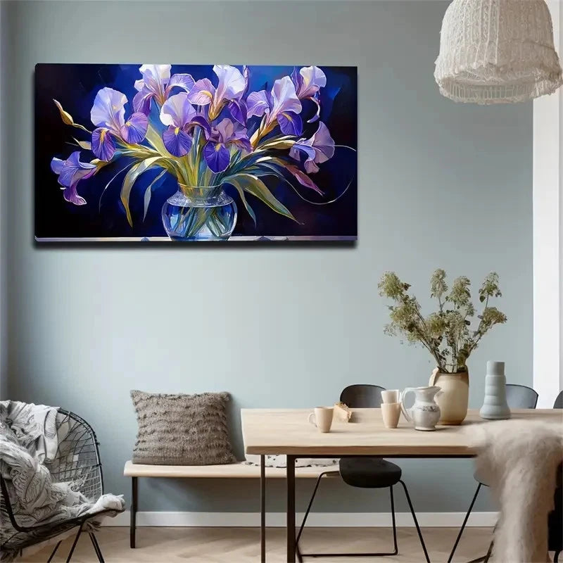 Fantasy Purple Flowers Deal Wall Art Canvas Office Home Room Framed 120x60cm