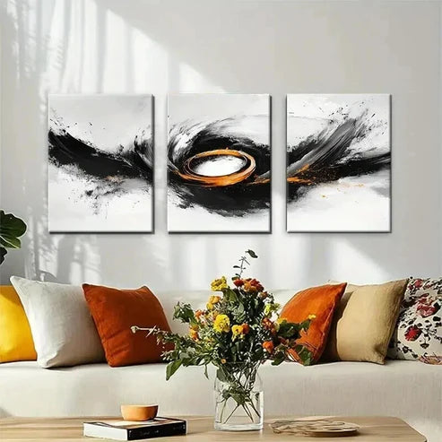 3pcs Modern Abstract Swirl Dynamic Perfect Wall Art Set Canvas Unframed - High Quality Print 100% Australian Made Wall Canvas
