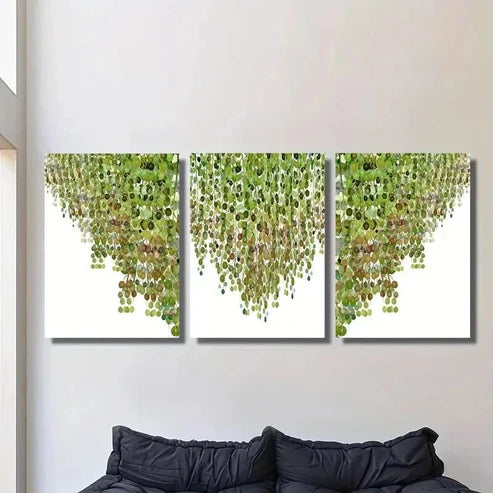 3pcs Vine Green Plant Leaf Decoration Wall Art Canvas Unframed – High Quality Print 100% Australian Made Wall Canvas