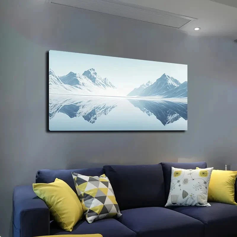 Minimalist Landscape Lake Wall Art canvas office home room framed 120x60cm - Bella Home Decor