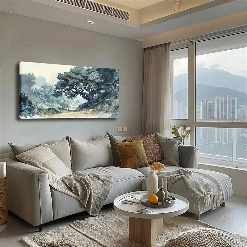 Under A Huge Tree Nature Deco Wall Art Canvas Office Home Room Framed 120x60cm - Bella Home Decor