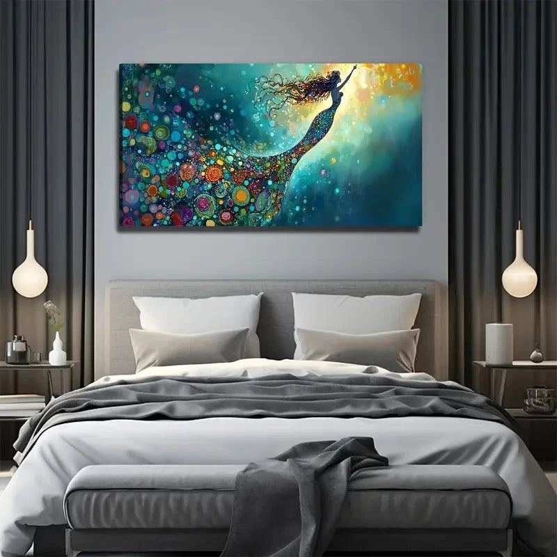 Magic Mermaid Suitable Wall Art Canvas Office Home Room Framed 120x60cm