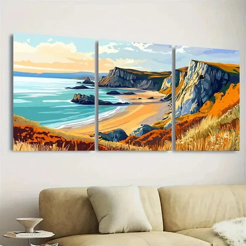3pcs Peninsula Travel Poster Art Wall Art Set Canvas Unframed - High Quality Print 100% Australian Made Wall Canvas - Bella Home Decor