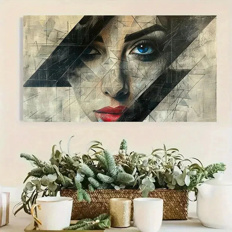Extra-Large Abstract Geometric Wall Art Canvas Office Home Room Framed 120x60cm