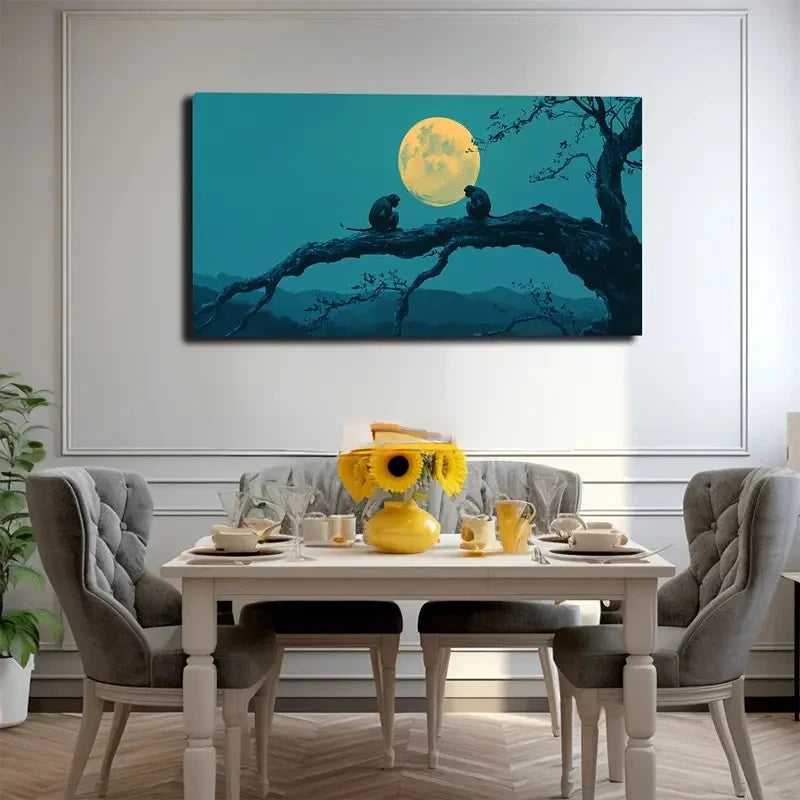 Serene Teal & Blue Hues Wall Art canvas office home room framed 120x60cm