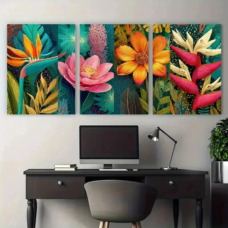 3pcs Guadeloupe Caribbean Gallery Perfect Wall Art Set Canvas Framed 50x70cm - High Quality Print 100% Australian Made Wall Canvas Ready to Hang