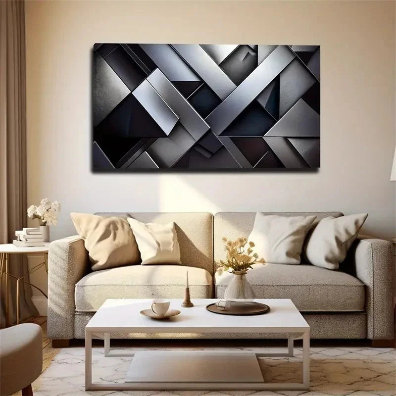 Three-Dimensional Geometry Wall Art Canvas Office Home Room Framed 120x60cm