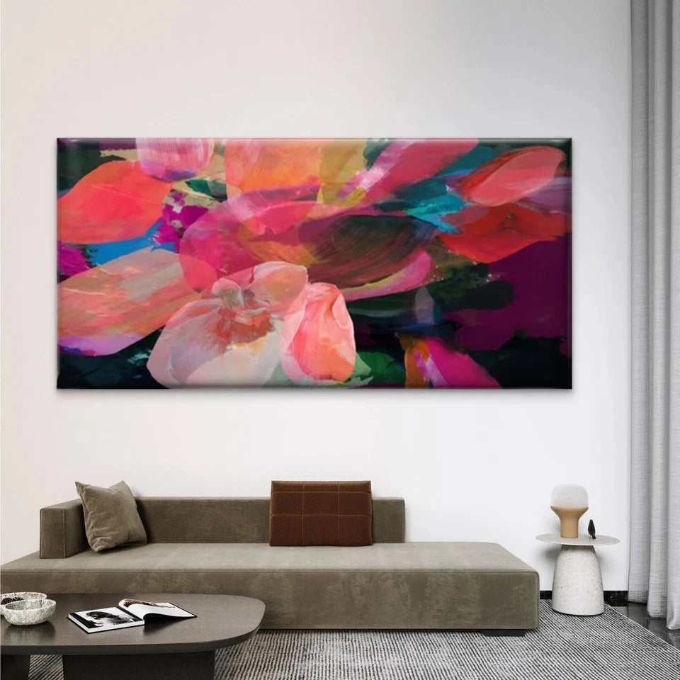 Modern Abstract Floral Wall Art Canvas Office Home Room Framed 120x60cm