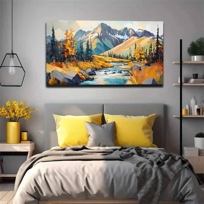 Vibrant Autumn Colors Décor Wall Art Canvas Office Home Room Framed 120x60cm