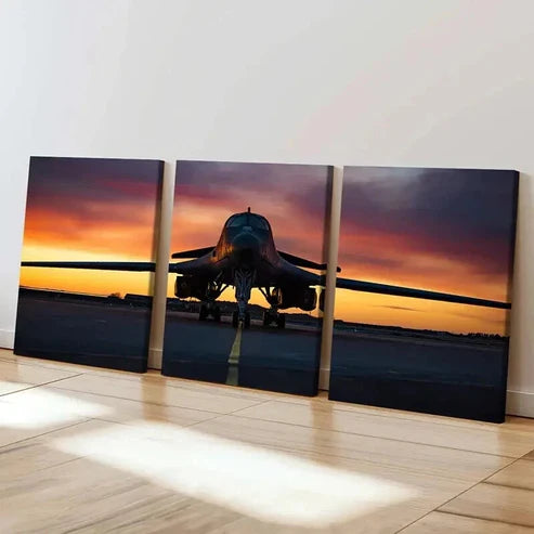 3pcs Military Themed Art Fighter Jets Wall Art Set Canvas Unframed - High Quality Print 100% Australian Made Wall Canvas