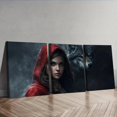 3pcs Beauty and the Wolf Wall Art Set Canvas Unframed – High Quality Print 100% Australian Made Wall Canvas