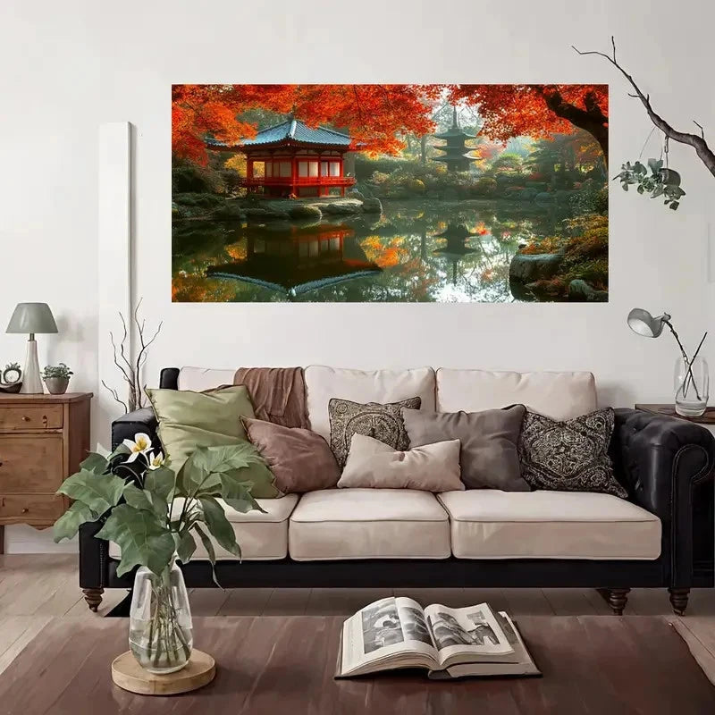 Japanese Architecture Wall Art Canvas Office Home Room Framed 120x60cm