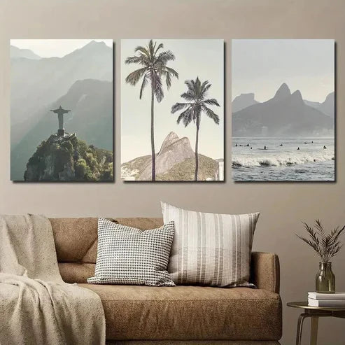 3pcs Rio de Janeiro Brazilian Inspirational Wall Art Canvas Unframed - High Quality Print 100% Australian Made Wall Canvas