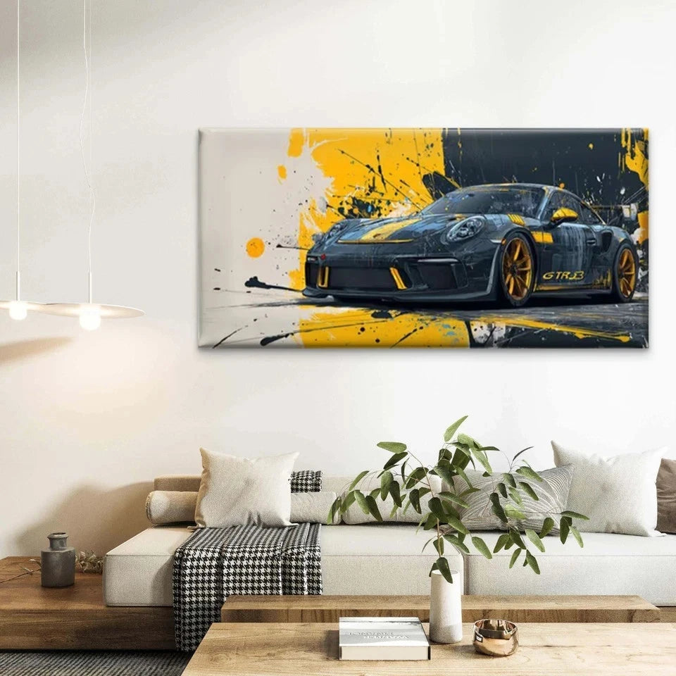 Abstract Sports Car Wall Art Canvas Office Home Room Framed 120x60cm