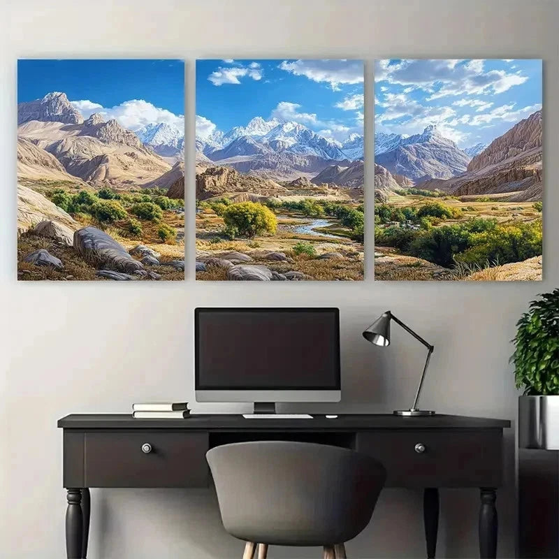 3pcs Traditionally Travel Afghanistan Perfect Wall Art Set Canvas Framed 50x70cm - High Quality Print 100% Australian Made Wall Canvas Ready to Hang