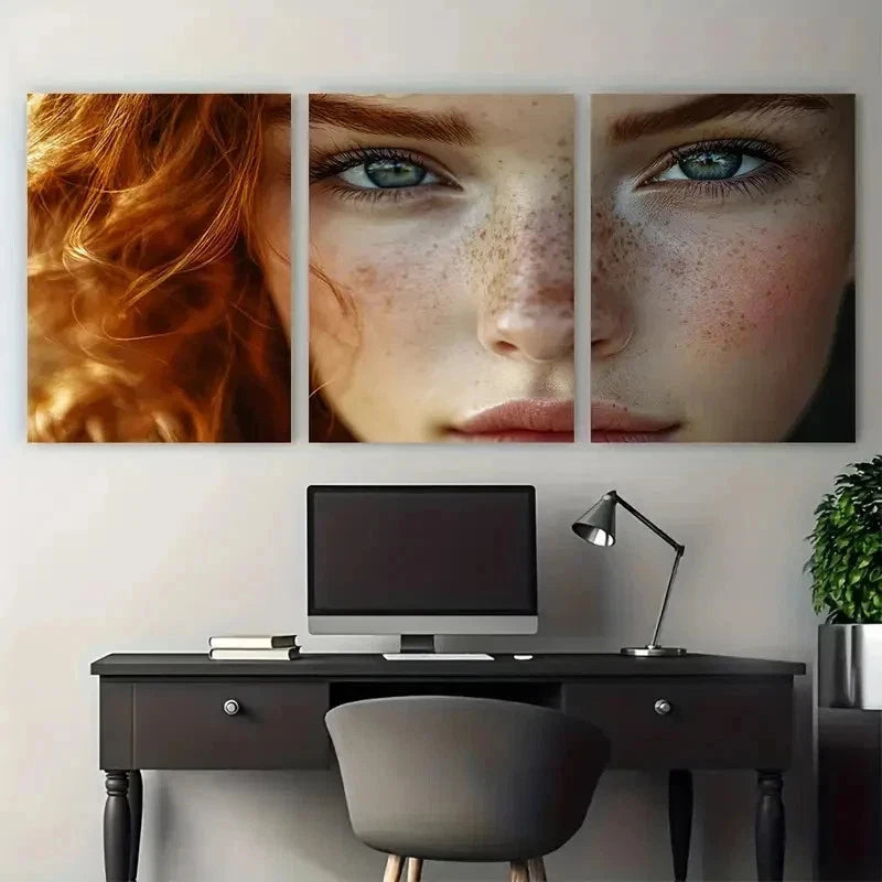 3pcs Carrie Roberts Beauty Girl Perfect Wall Art Set Canvas Framed 50x70cm - High Quality Print 100% Australian Made Wall Canvas Ready to Hang - Bella Home Decor
