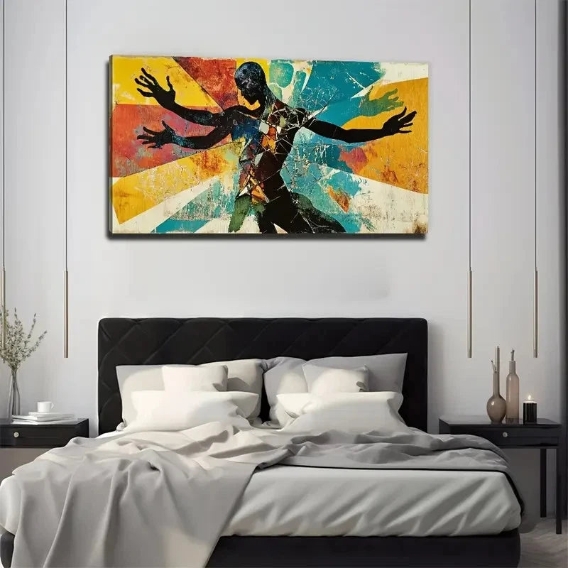 Abstract Male And Female Wall Art Canvas Office Home Room Framed 120x60cm