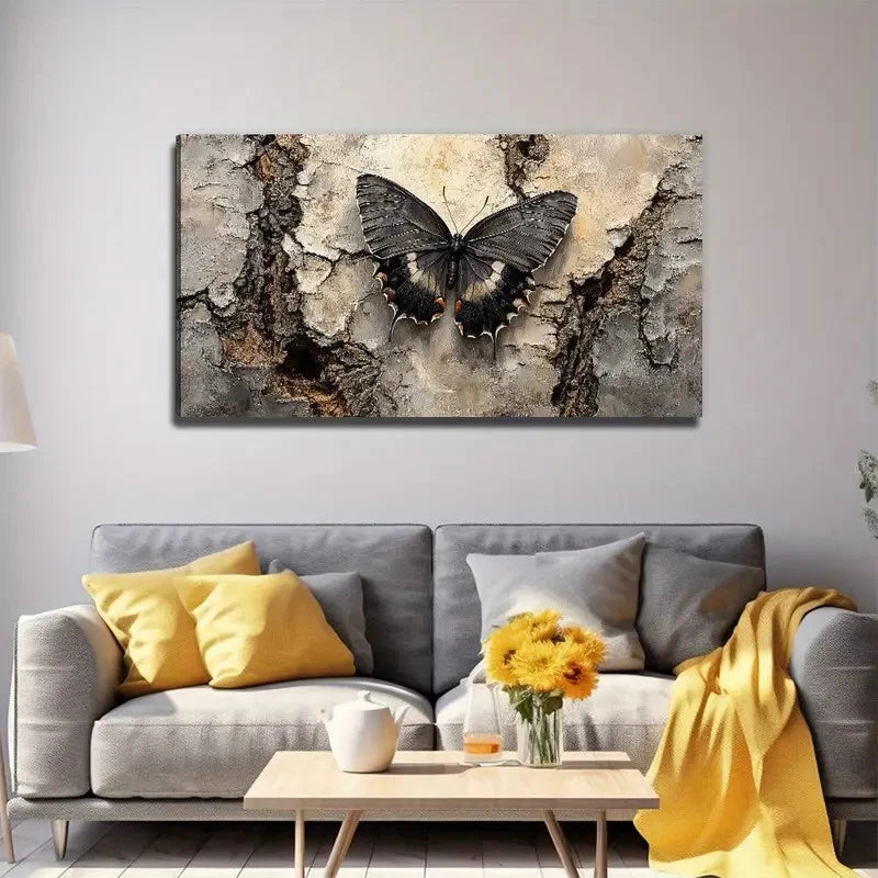 Black Butterfly Perfect Wall Art Canvas Office Home Room Framed 120x60cm