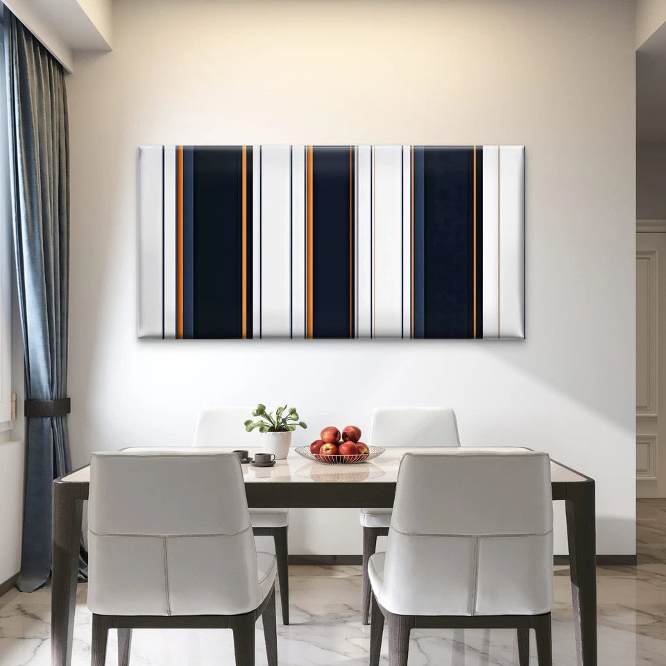 Abstract Geometric Stripes Wall Art Canvas Office Home Room Framed 120x60cm