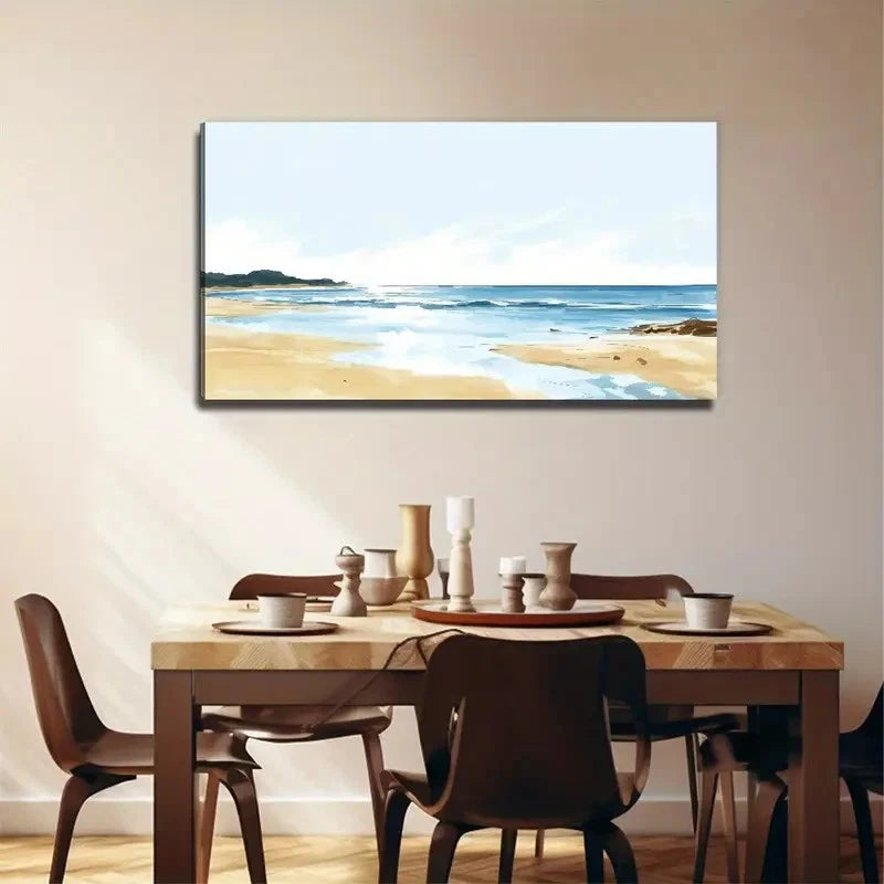 Beach Sea Leisure Perfect Wall Art Canvas Office Home Room Framed 120x60cm
