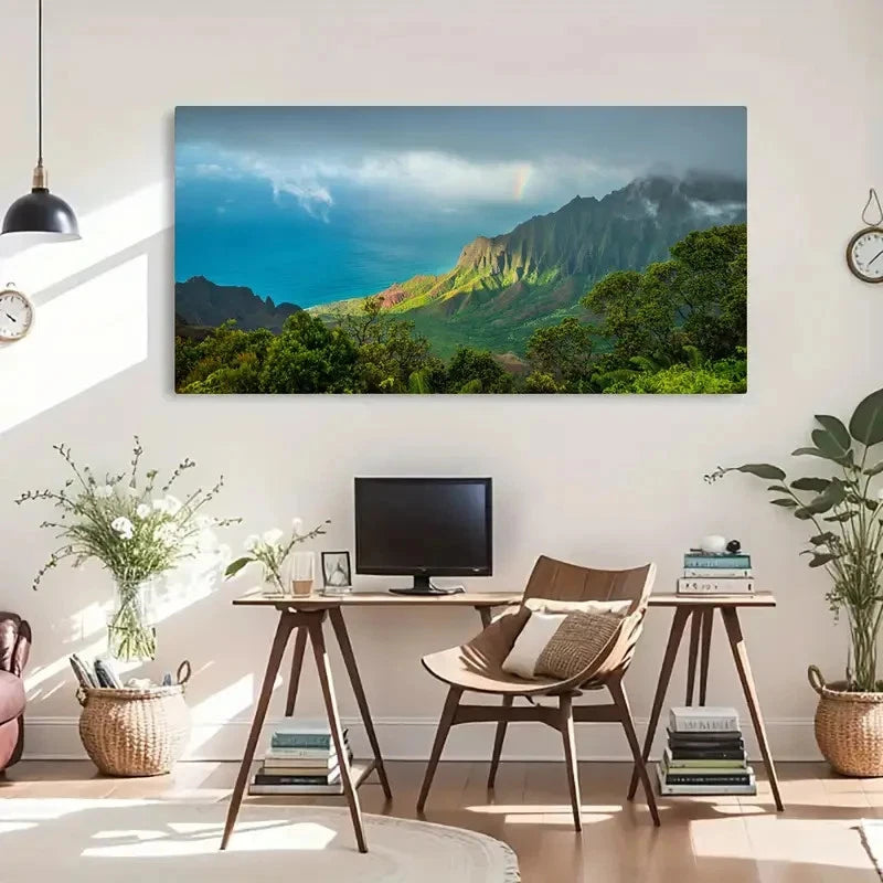 Hawaii Kauai Seaside Pacific Wall Art Canvas Office Home Room Framed 120x60cm