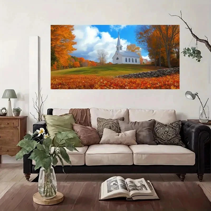 Autumn Scene Wall Art Canvas Office Home Room Framed 120x60cm