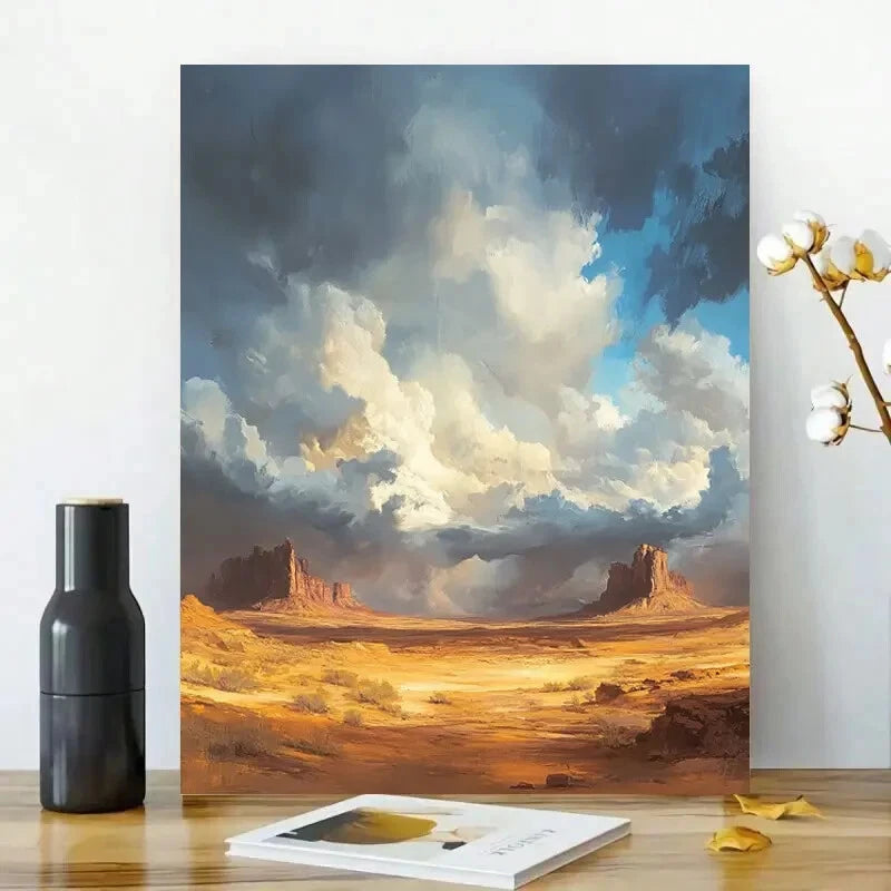 Beautiful Desert Landscape With Storm Clouds Gathering 40x60cm Metal Print Ready to Hang