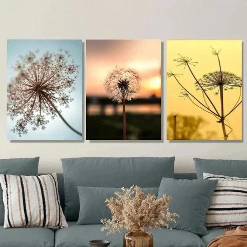 3pcs Vibrant Sunset & Golden Hour Scenes Wall Art Set Canvas Unframed - High Quality Print 100% Australian Made Wall Canvas