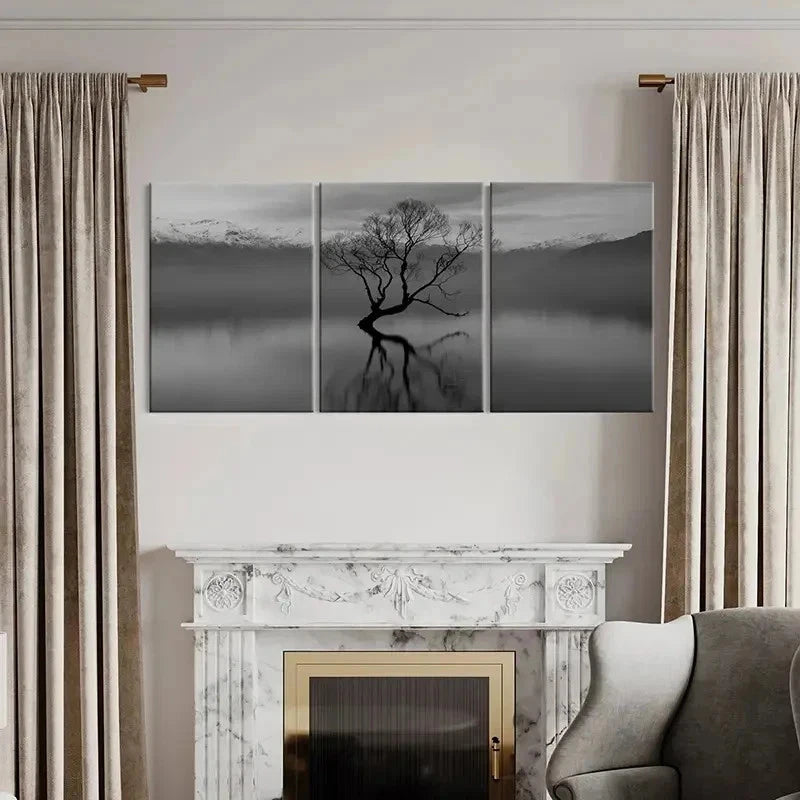 3pcs Dead Tree In The Middle Of The Lake Wall Art Set Canvas Framed 60x90cm - High Quality Print 100% Australian Made Wall Canvas Ready to Hang - Bella Home Decor