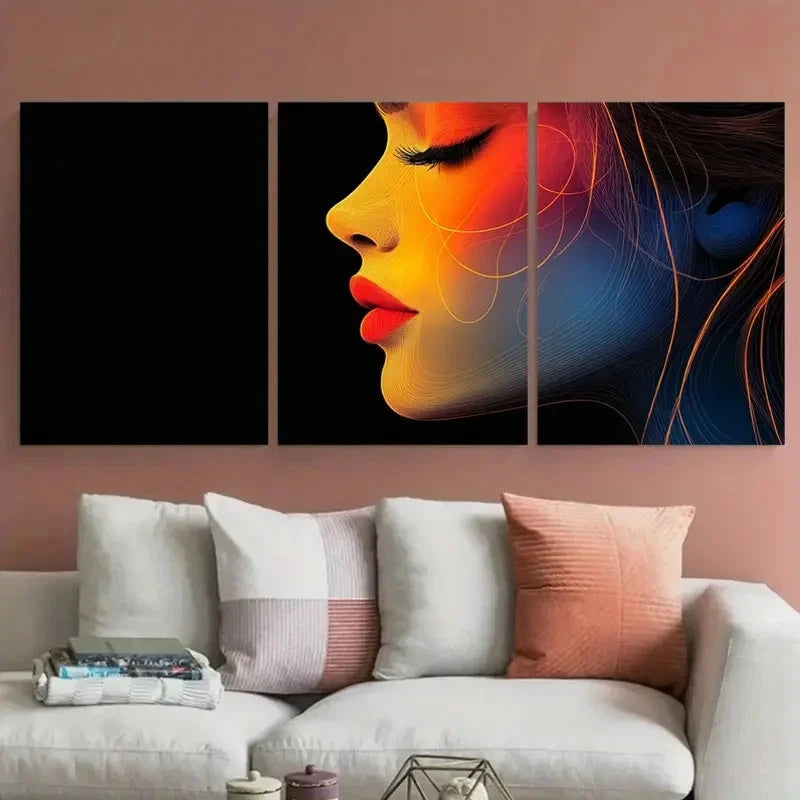 3pcs Elegant Minimalist Line Modern Perfect Wall Art Set Canvas Framed 60x90cm - High Quality Print 100% Australian Made Wall Canvas Ready to Hang